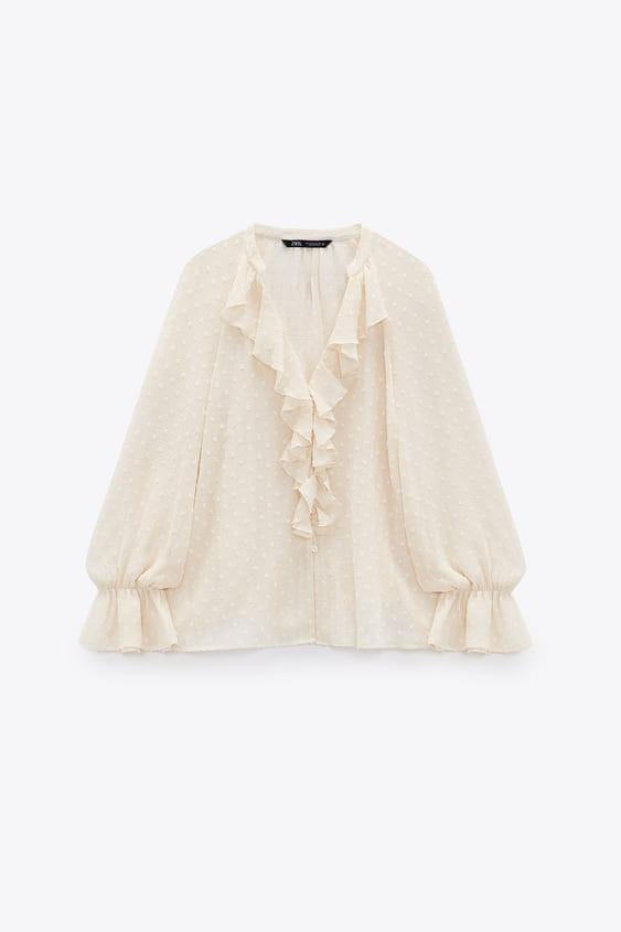 zara ruffled shirt