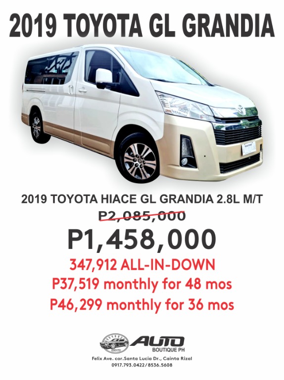 Hiace gl grandia 2019 price 2025