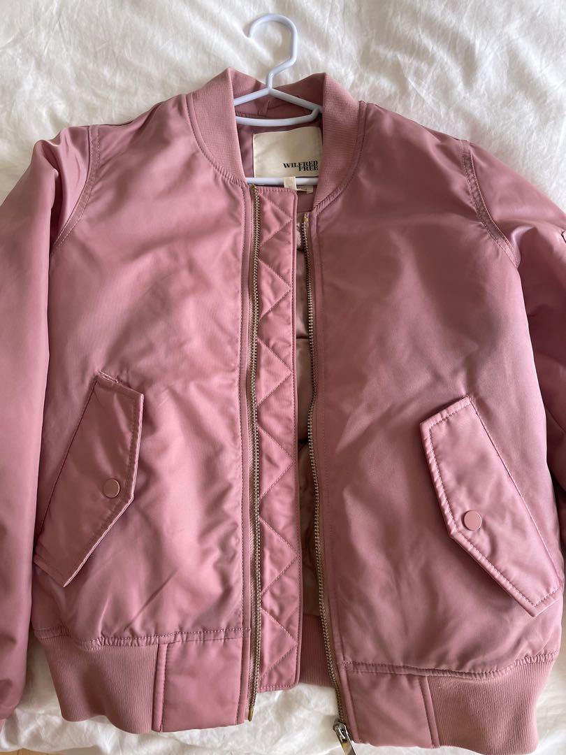 Aritzia Italian Fabric dusty pink bomber Wilfred free