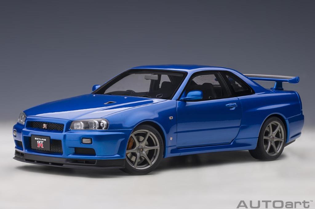 Autoart 1 18 Nissan Skyline Gt R R34 V Spec Ii Bayside Blue 興趣及遊戲 玩具 遊戲類 Carousell
