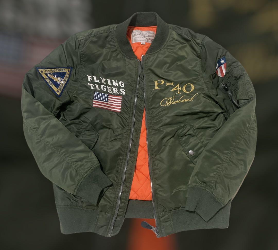 Avirex MA1 military flight jacket flying tiger 🐯 軍褸外套, 男裝