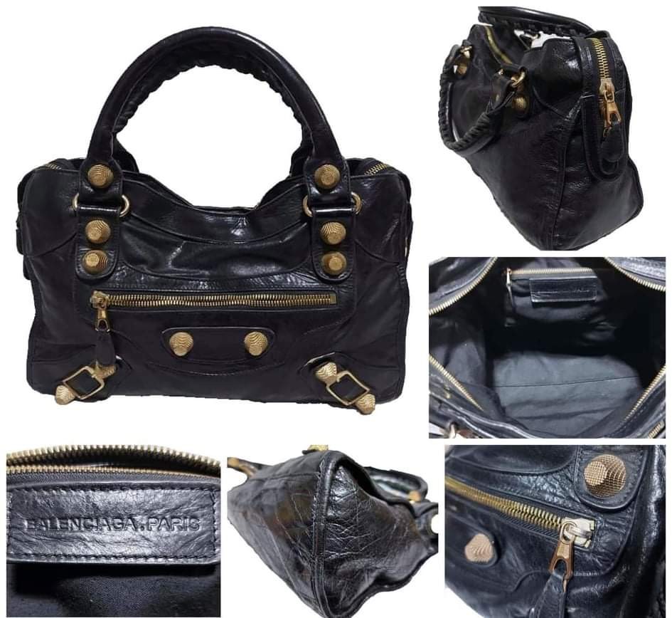 balenciaga city gold hardware