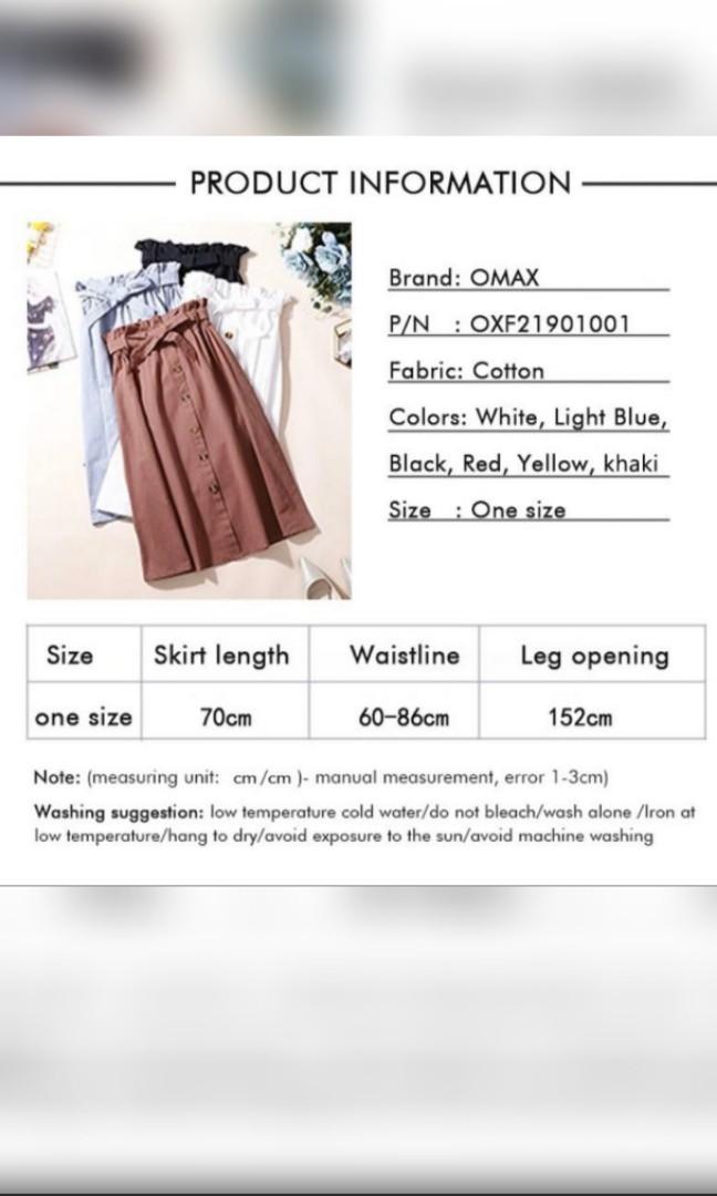 Black button down paper bag midi skirt Women s Fashion Bottoms