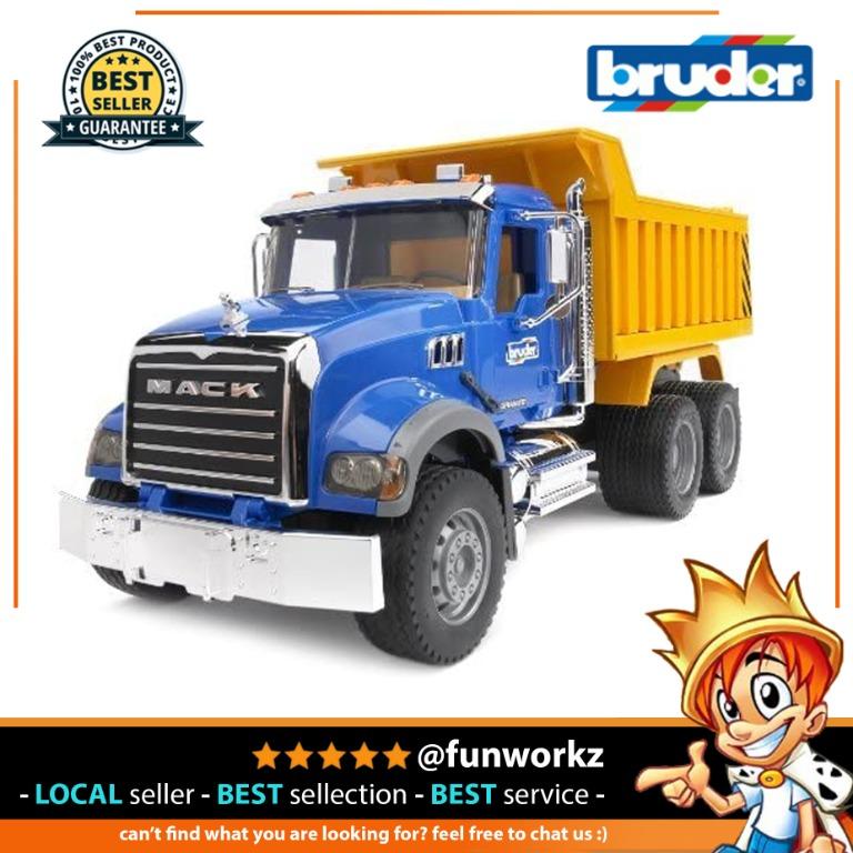Bruder mack granite dump truck with snow sales plow blade