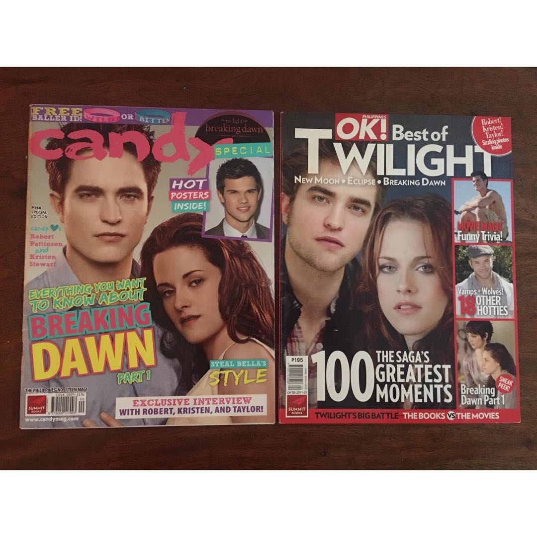 Bundle ] Candy and Ok Twilight Saga Magazines ( Kristen Stewart and Robert  Pattinson ), Hobbies & Toys, Books & Magazines, Magazines on Carousell