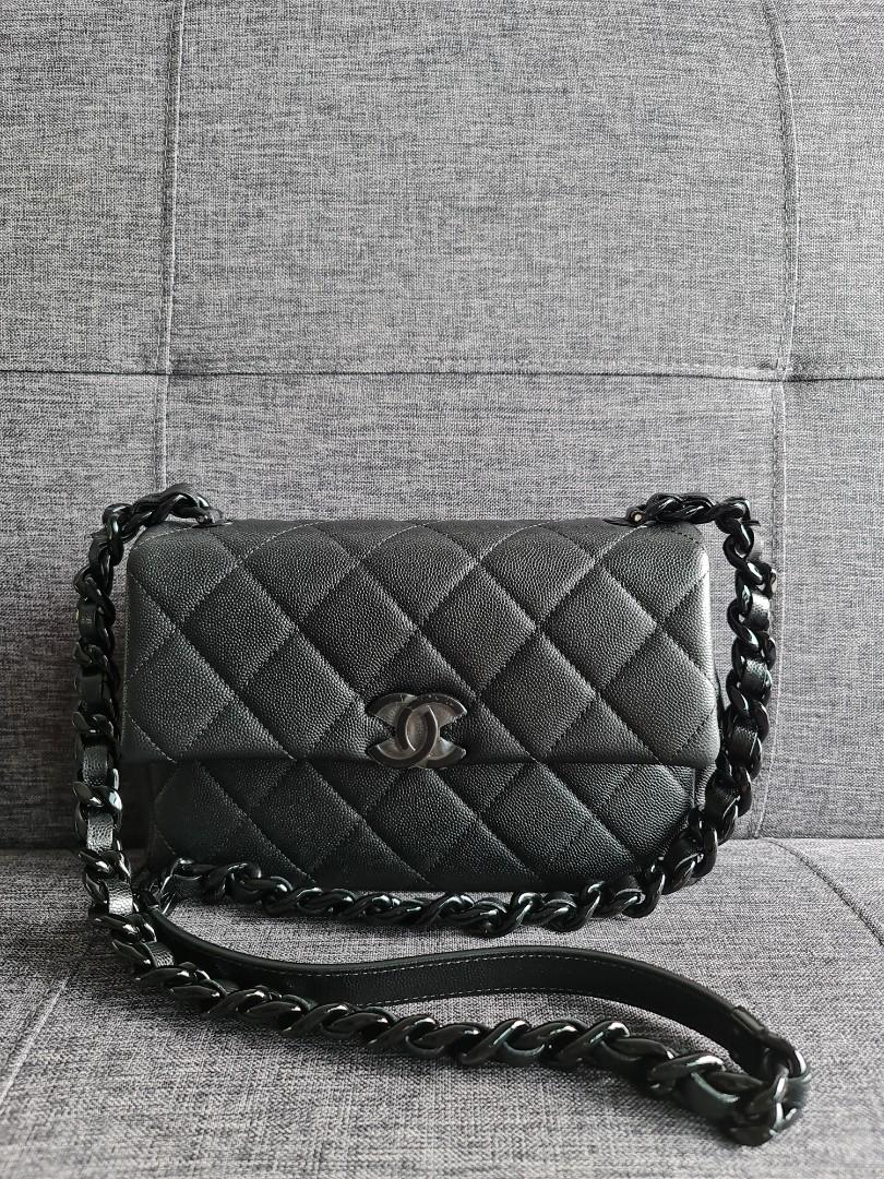 CHANEL My Everything Caviar Quilted Leather Flap Shoulder Bag White