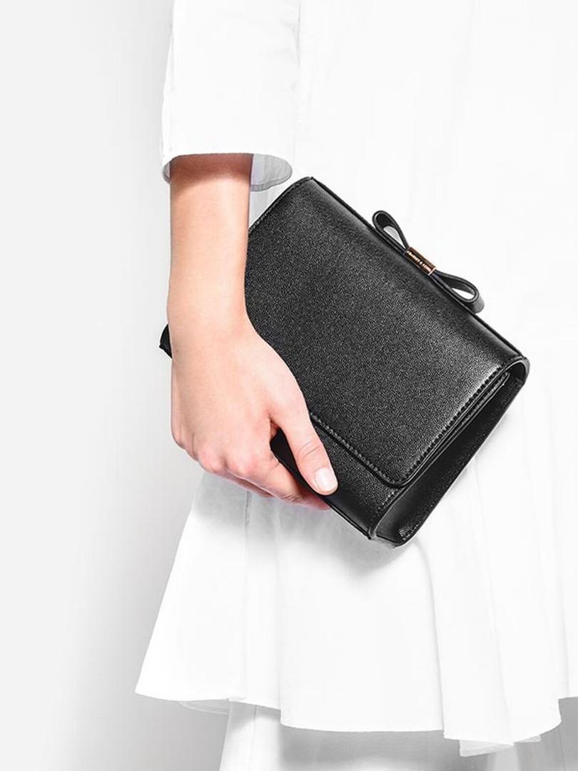 Charles and keith bow detail clutch outlet