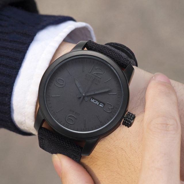 Citizen Eco Drive BM8475 00F Solar Power Black Analog Military Canvas Men s Watch BM8475 00 BM8475 Men s Fashion Watches Accessories Watches on Carousell