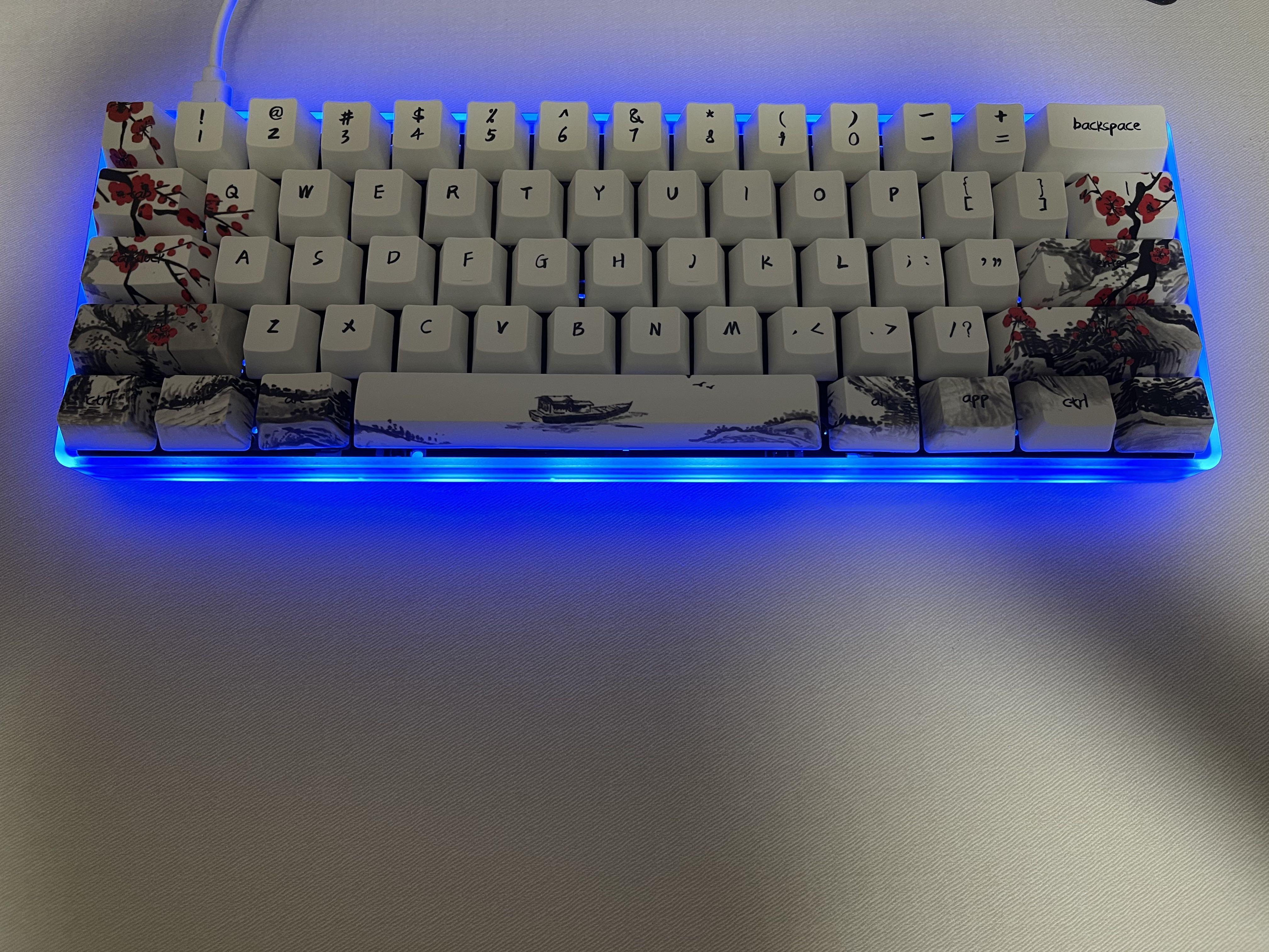 Custom mechanical keyboard with underglow, Computers & Tech, Parts