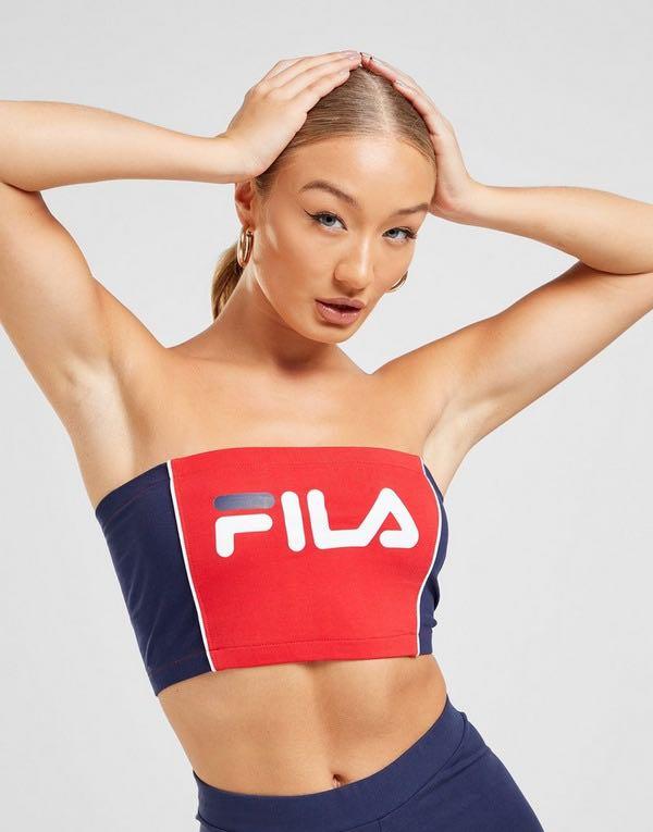 FILA bandeau tube top navy white