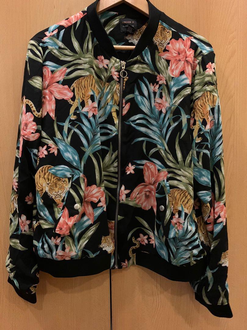 Forever 21 floral bomber jacket 2025