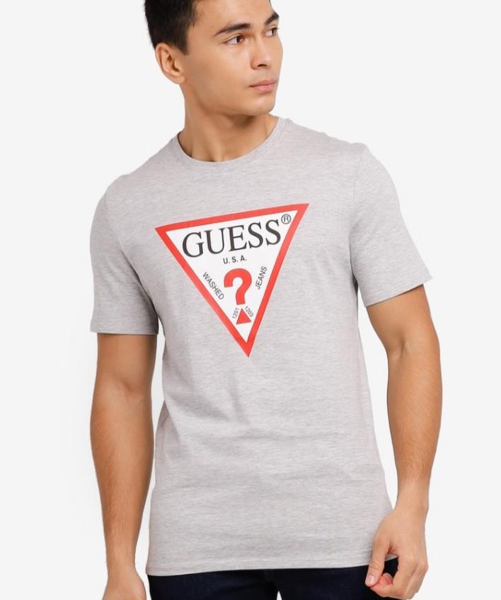 Guess classic logo best sale tee