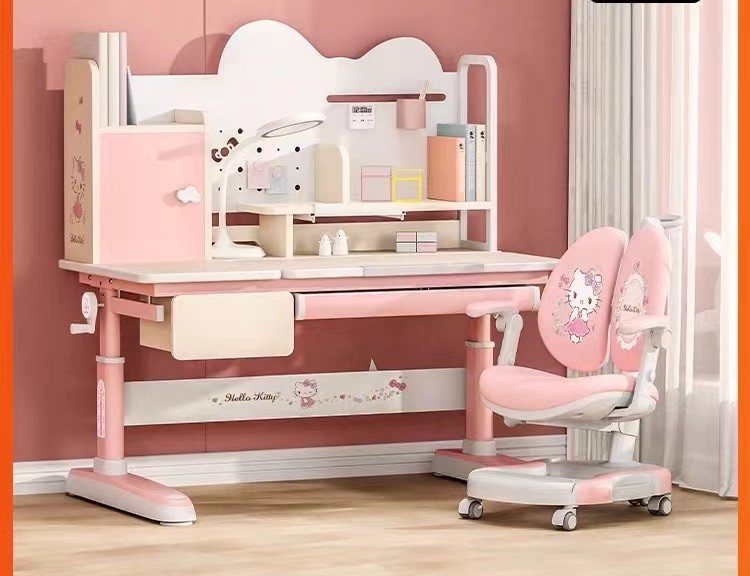 ergonomic pink hello kitty office desk