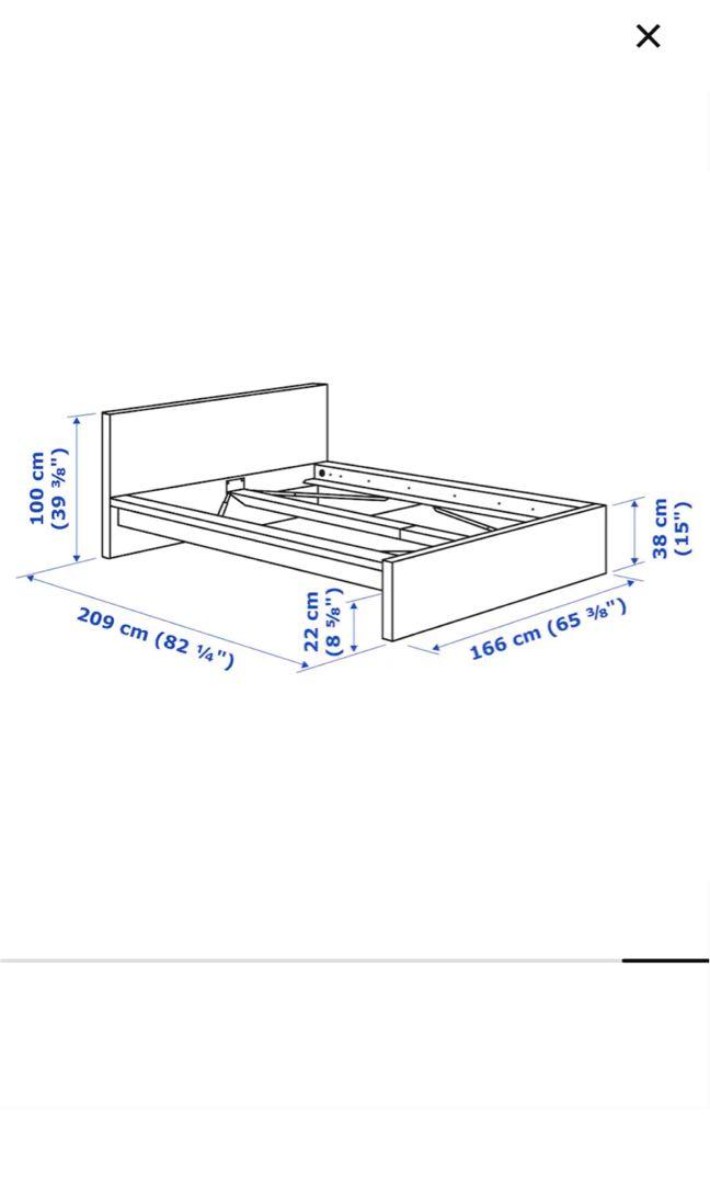 Ikea Queen Size Bed Frame with Mattresses, Furniture & Home Living