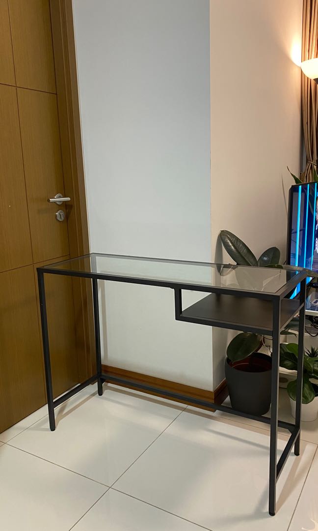 Ikea Glass Study Table, Furniture & Home Living, Furniture, Tables
