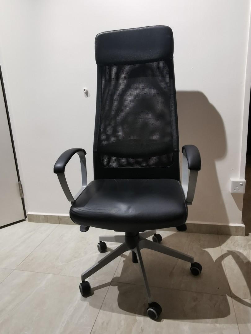 Ikea markus black store leather