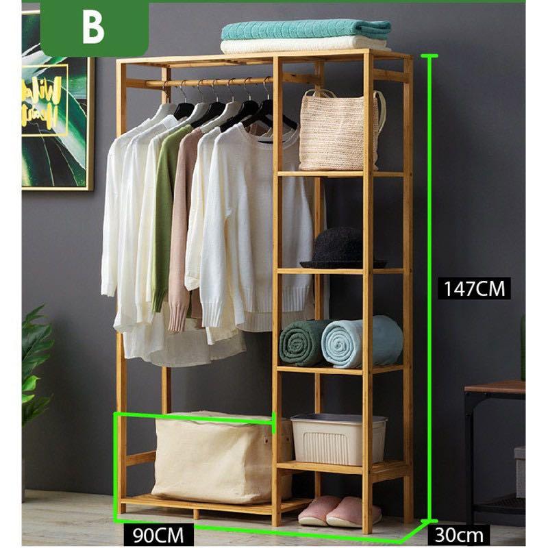 (JIJI SG) Open Concept Solid Wood Wardrobe Solid Wood / Wardrobe