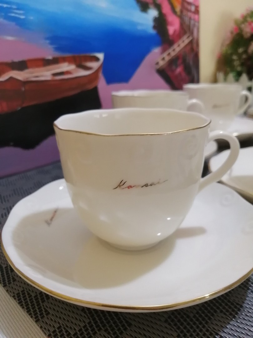 Kansai Fine China cup and saucer set, Furniture & Home Living
