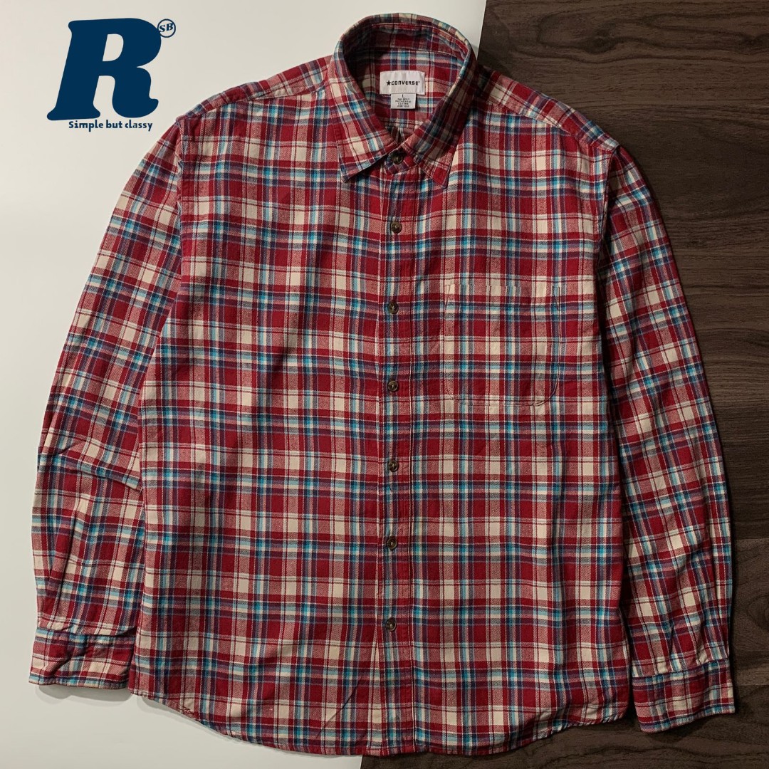 Kemeja Flannel Shirt Converse Original 