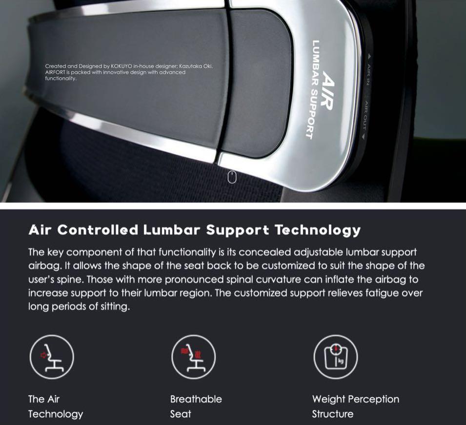 Kokuyo Airfort Japanese office chair, Furniture & Home Living