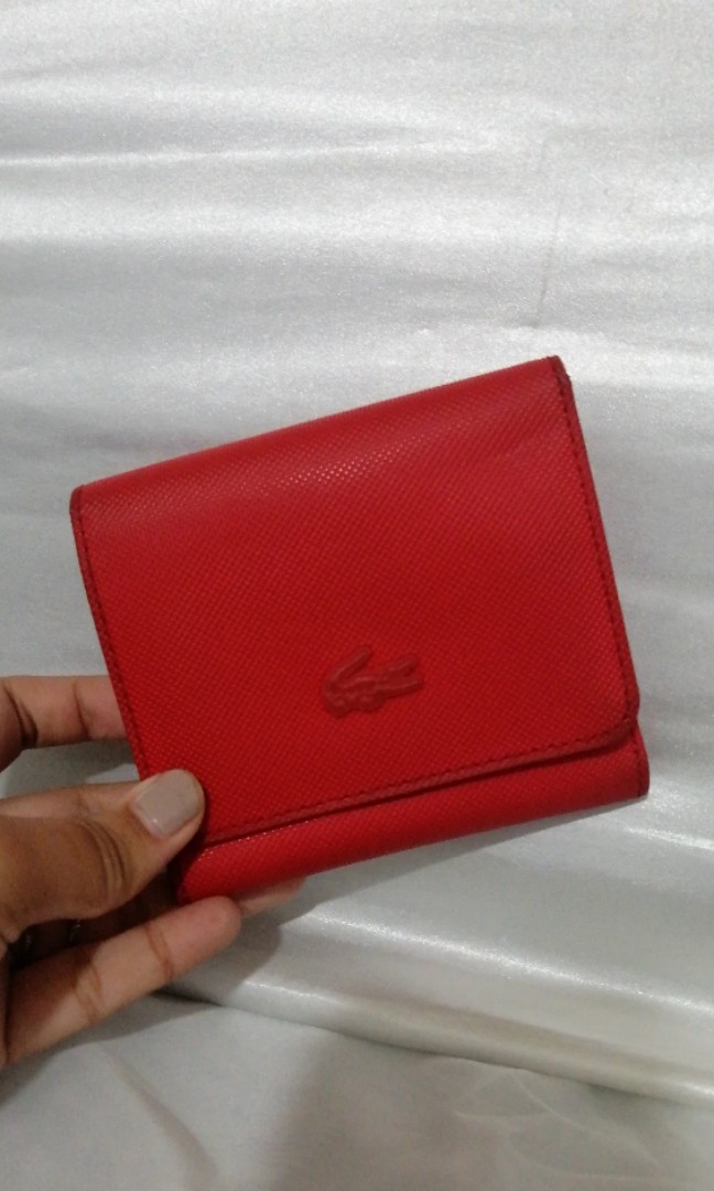 Lacoste Red Trifold Wallet