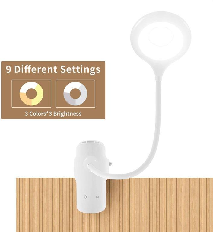 3 Color Temperature Optional Warm/Cool White/Natural Light Color Rechargeable Music Stand Light 3 Level Brightness Settings 19 LEDs Clip On Reading Light Perfect for Piano Sewing Reading