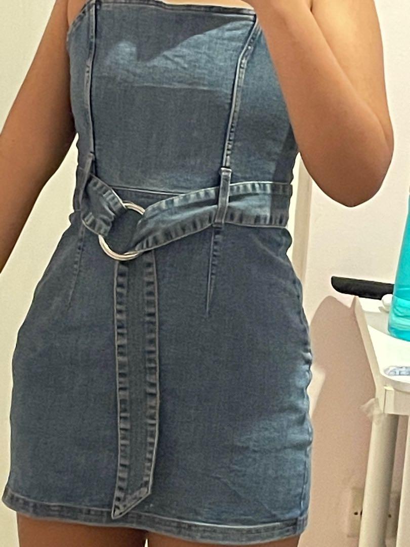HnM Light blue denim dress, Fesyen 