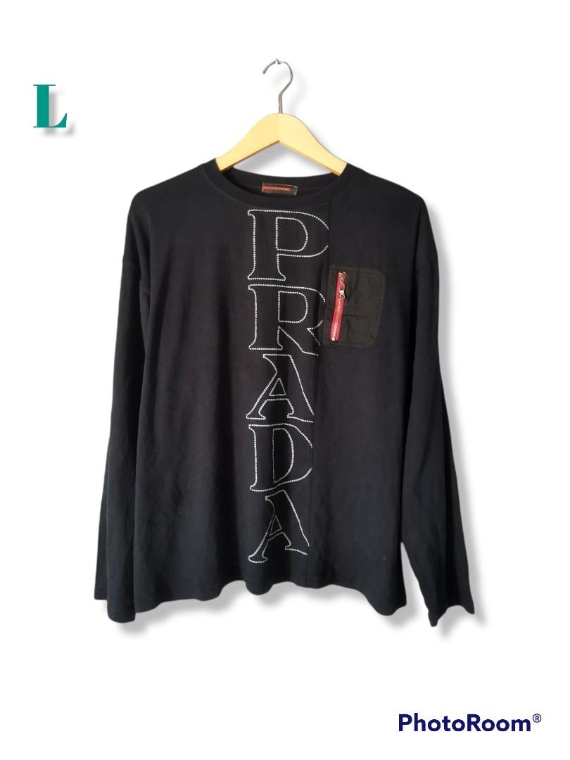 Long sleeve prada, Fesyen Pria, Pakaian 