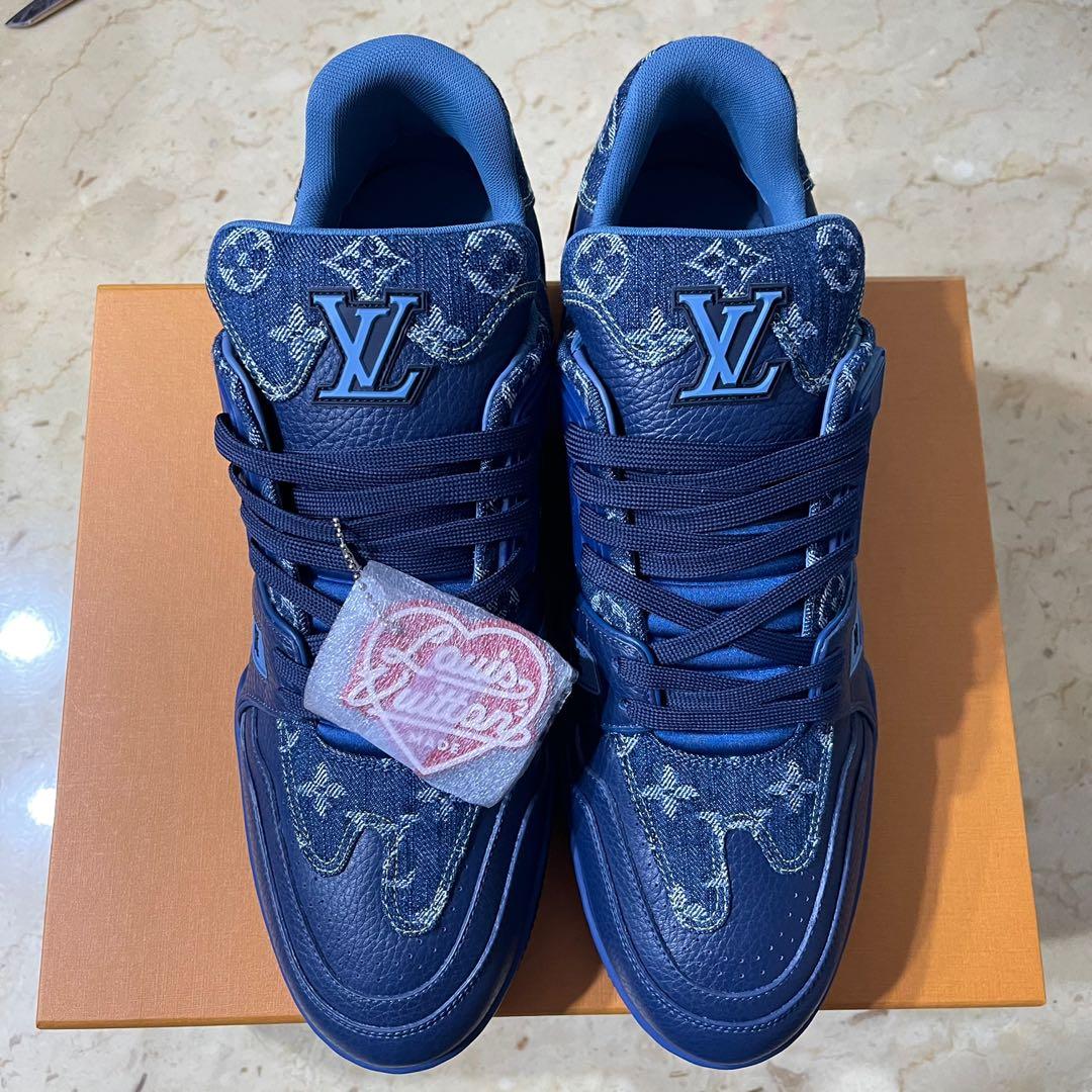 Louis Vuitton LV Trainer Blue Monogram Denim Nigo Sneaker Shoes