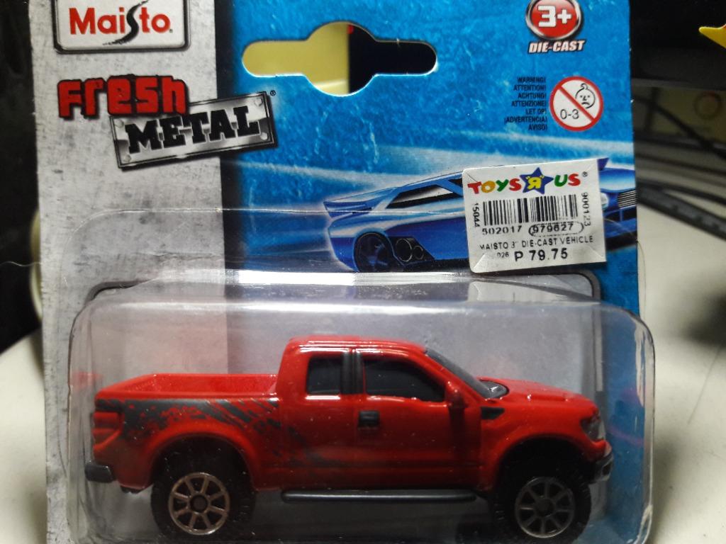 MAISTO Fresh Metal series (Category: Vehicle & Diecast Models) located in Quezon City. Submitted by low-ballers_will_be_blocked (Listing ID 1124938554, Image 1). Description: free one (1) MAISTO Fresh Metal series for every PhP2k purchase OR buy it @ 80-pesos EACH Ford F-150 SVT Raptor Mercedes Benz GLK VW 1300 beetle Mercedes Benz ML320 Porsche 956 Dodge RAM 1500 Chrysler 300B Ford Thunderbird BMW X6 Knuckle Dragger.