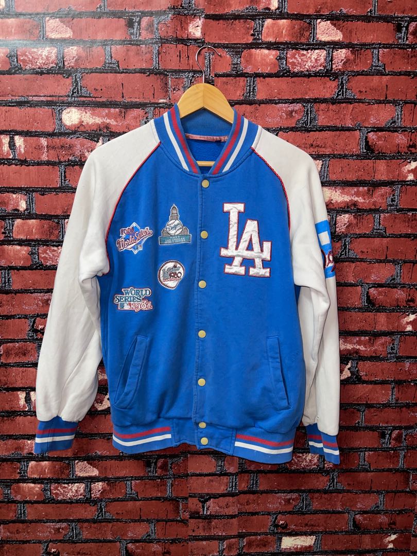 Majestic x LA DODGERS WORLD SERIES Varsity Jacket Men s Fashion