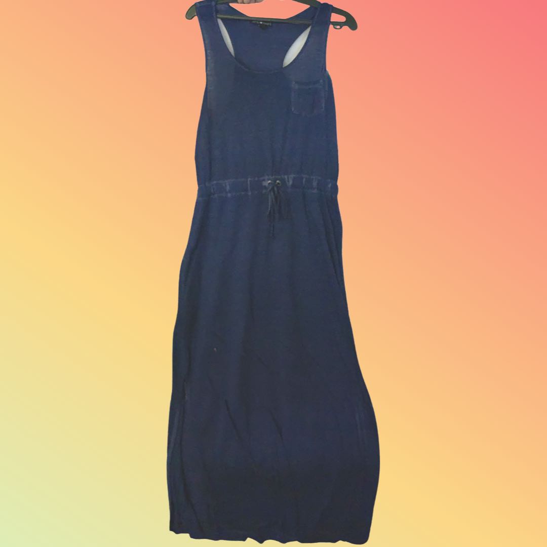 Maxi dress cotton soft jeans, Women's 