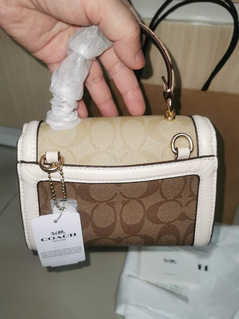 Coach micro tilly top handle in blocked signature canvas discount