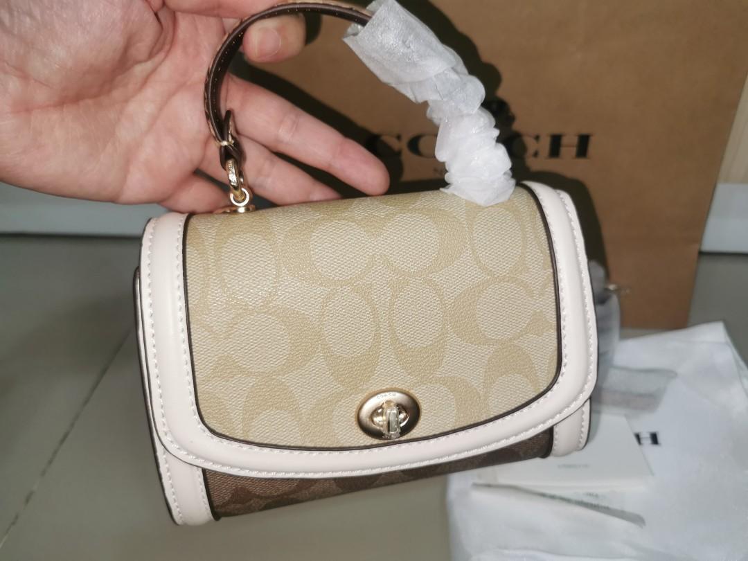 Micro tilly top handle in blocked signature canvas sales