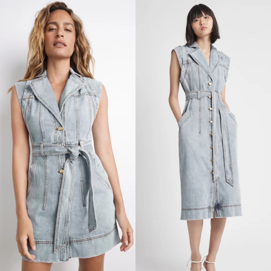 NEW! AJE Belmond Denim vest mini dress 