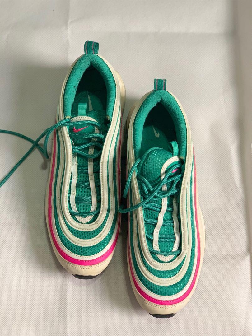 Air max 97 top white/kinetic green/black/pink blast