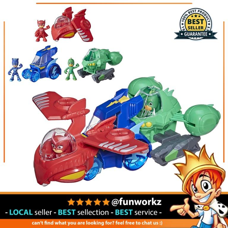 PJ Masks 3-in-1 Combiner Jet Preschool Toy Toy Set with 3 Connecting Cars and 3 Action Figures for Kids Ages 3 and Up 