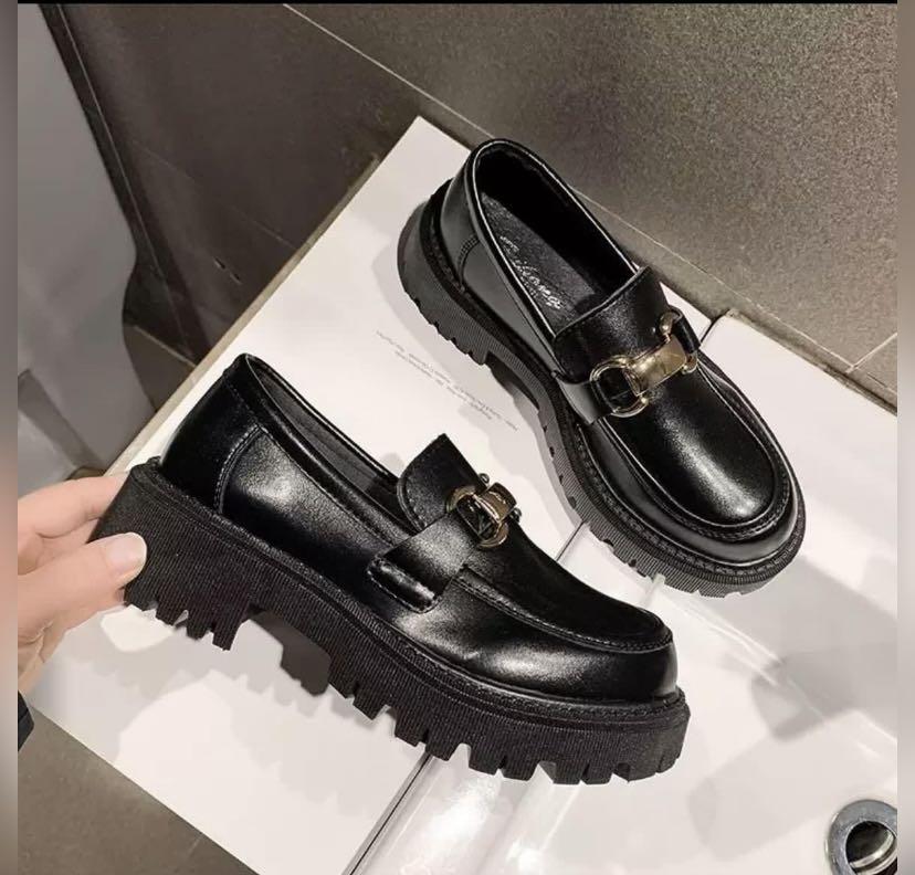 cream platform loafers