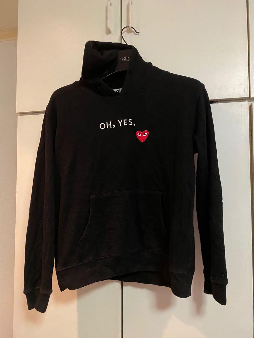 Play comme des Garcons black hoodie Women s Fashion Coats