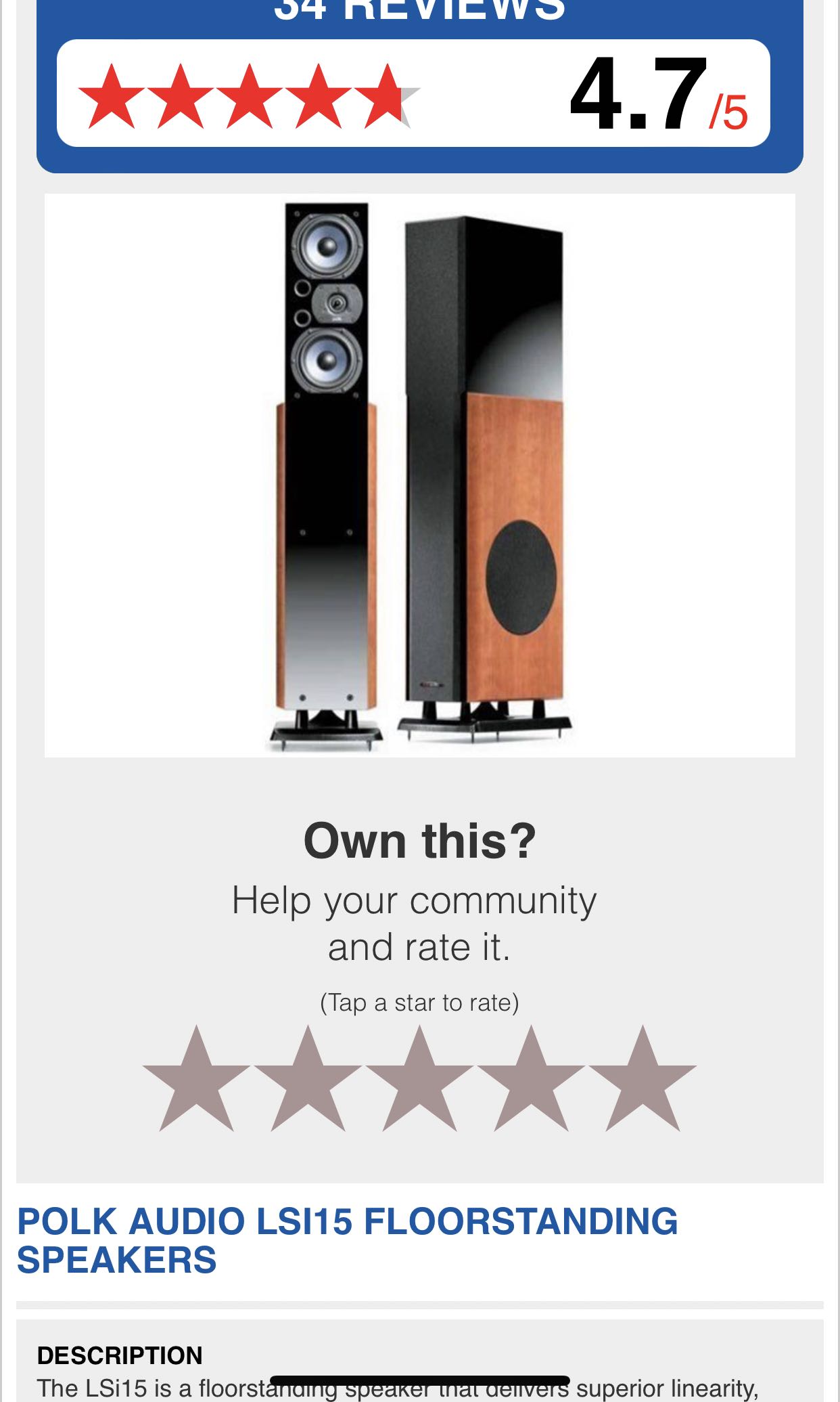 Polk audio sale lsi15