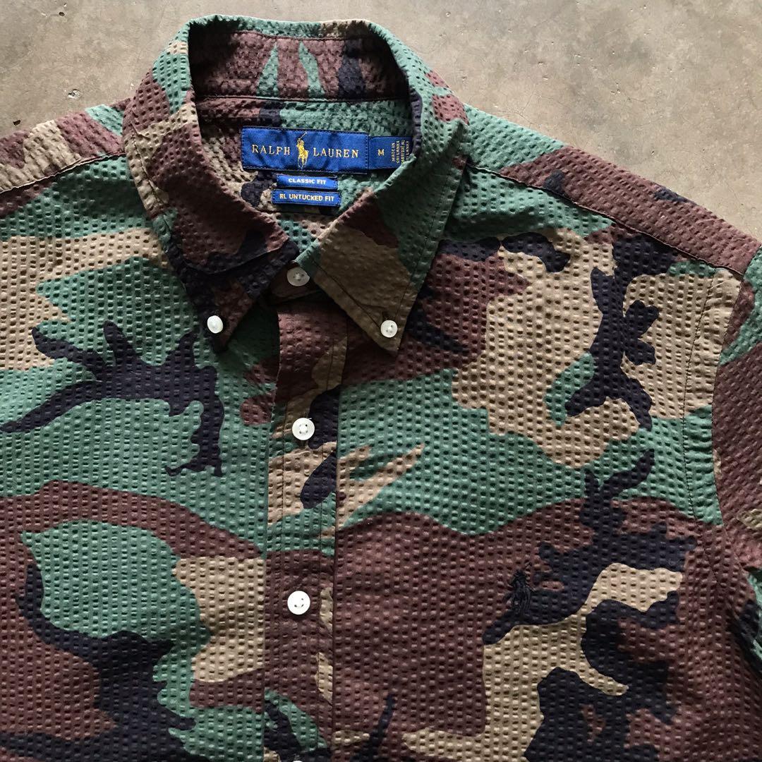 Classic fit camo oxford shirt shop