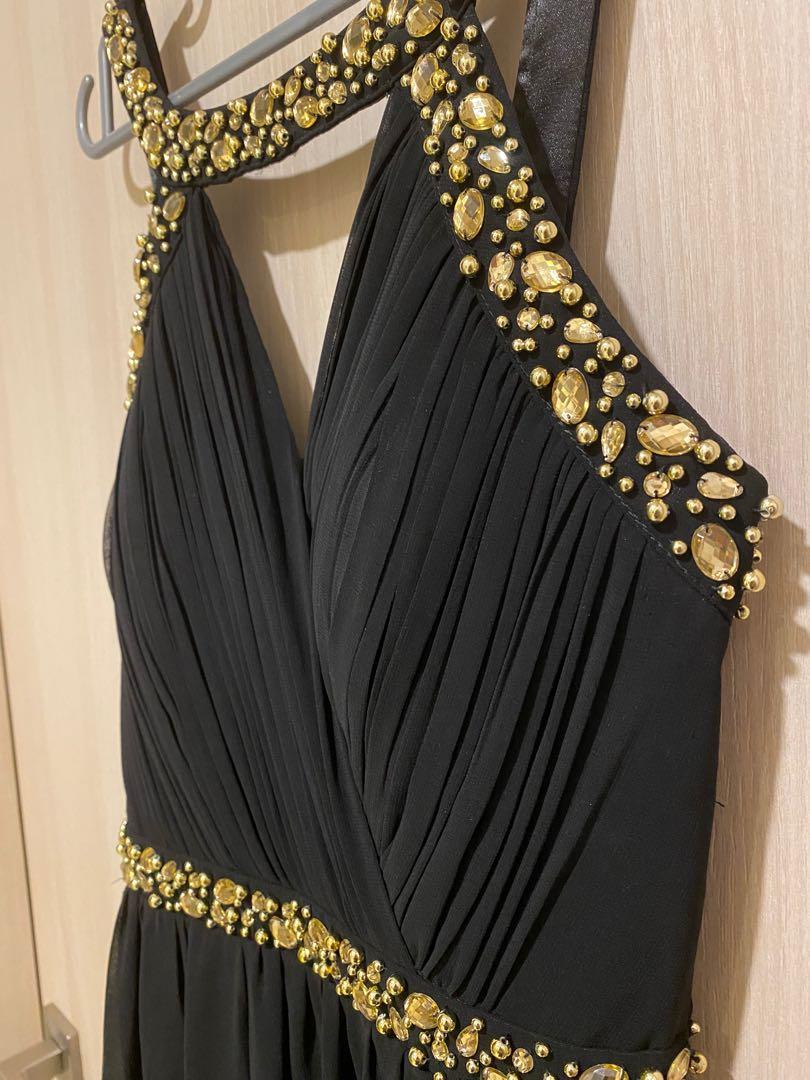 Quiz black embellished maxi dress Clearance