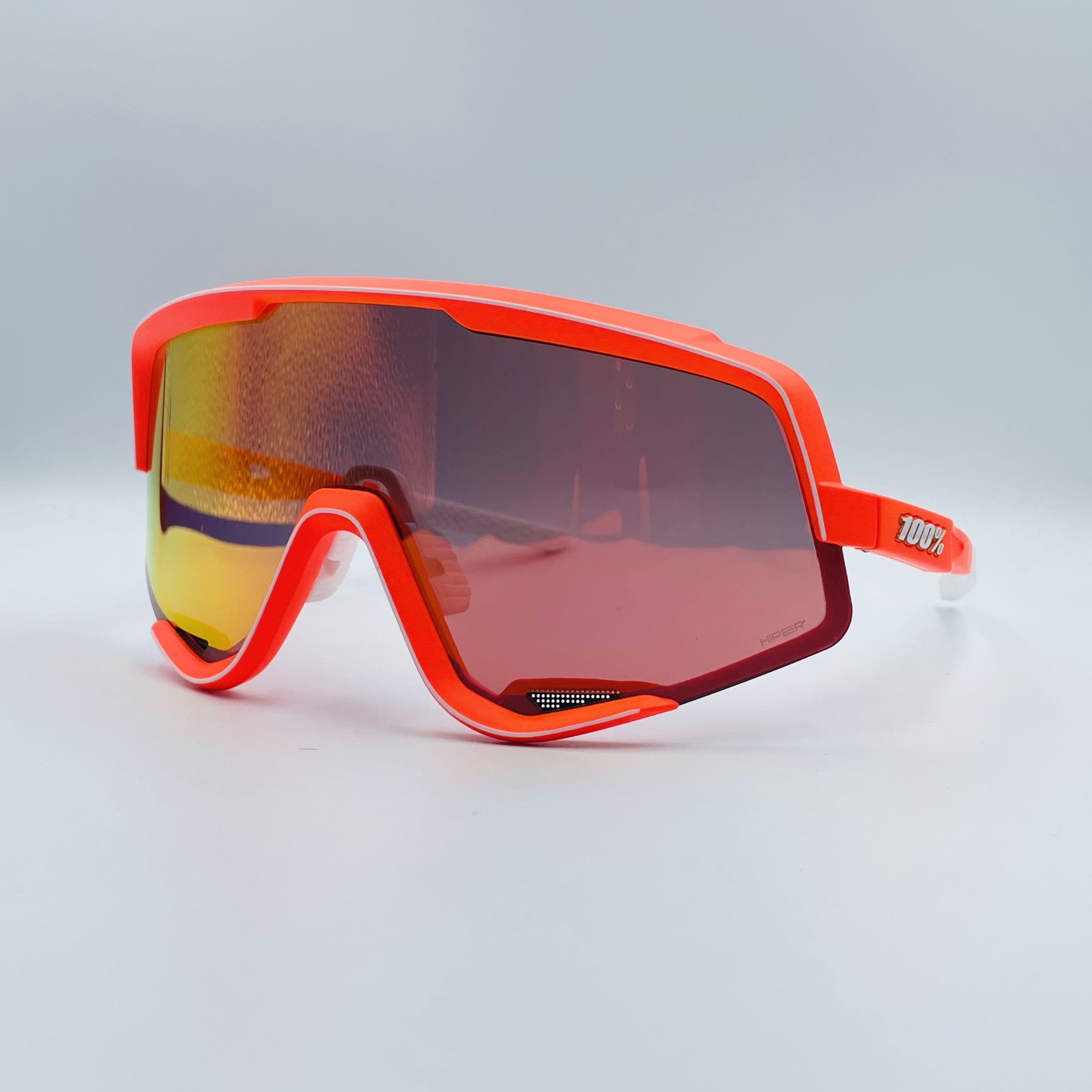 Ride 100% Glendale Soft Tact Neon Orange HiPER Red + Clear