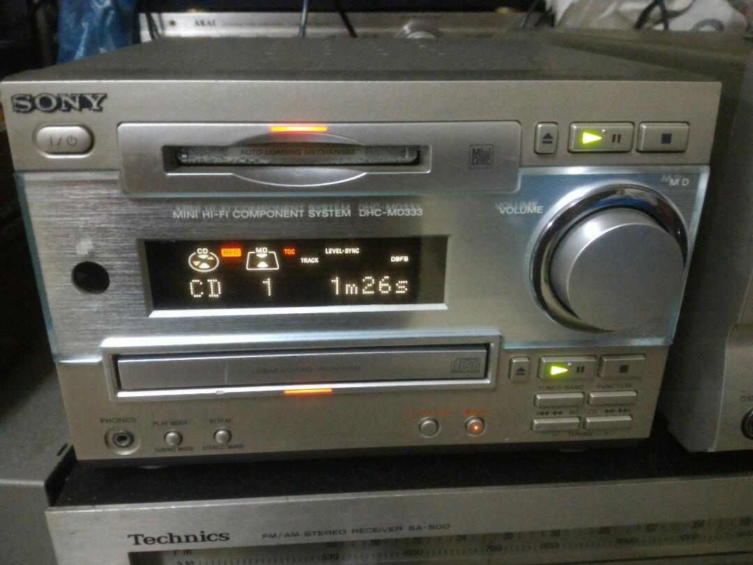 Sony dhc-md333 cd/md 四合一, 音響器材, 音樂播放裝置MP3及CD Player