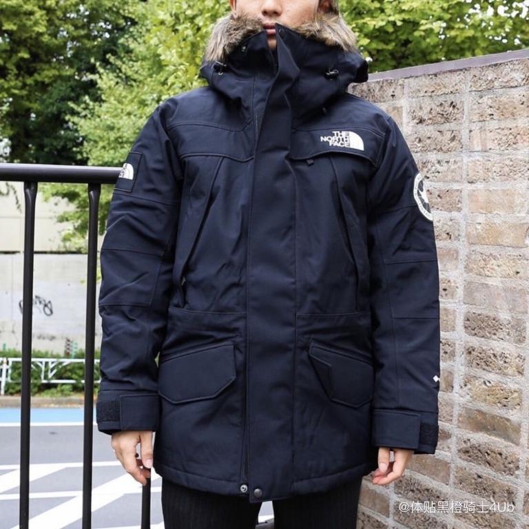 TNF Antarctica Parka 戶外運連帽毛領派克羽絨服Black, 男裝, 外套及