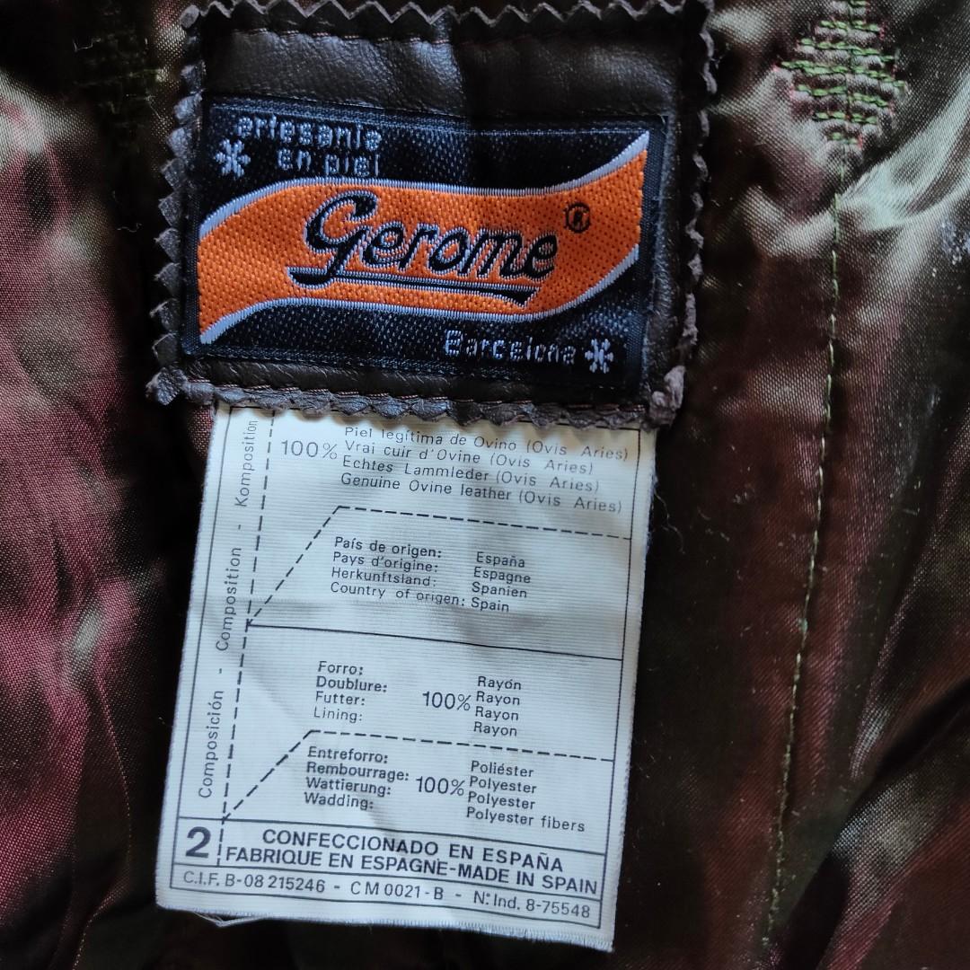 VINTAGE 90's GEROME BARCELONA Bomber Type LEATHER JACKET, Men's 