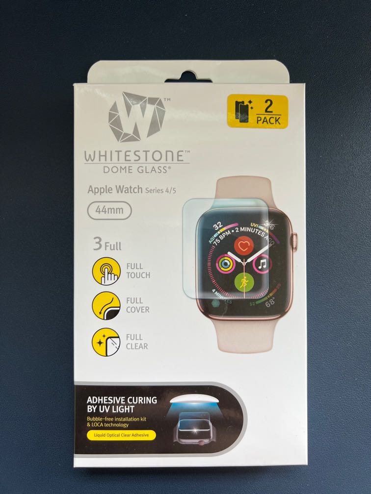 Whitestone Dome Glass Apple Watch 44mm Screen Protector, Mobile Phones & Gadgets, Wearables