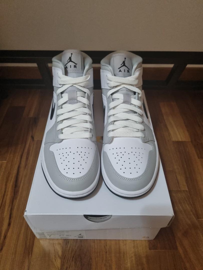 WMS Air Jordan 1 Mid Grey Fog, Women's Fashion, Footwear, Sneakers on