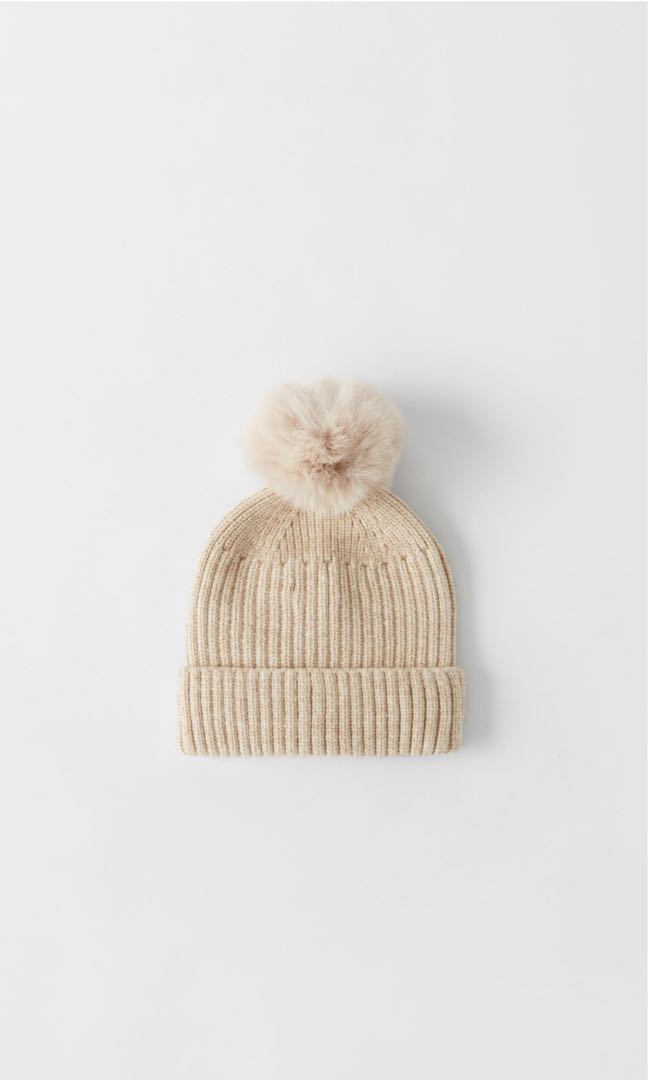 Zara baby \u0026 kids Knitted Hat with Pom 