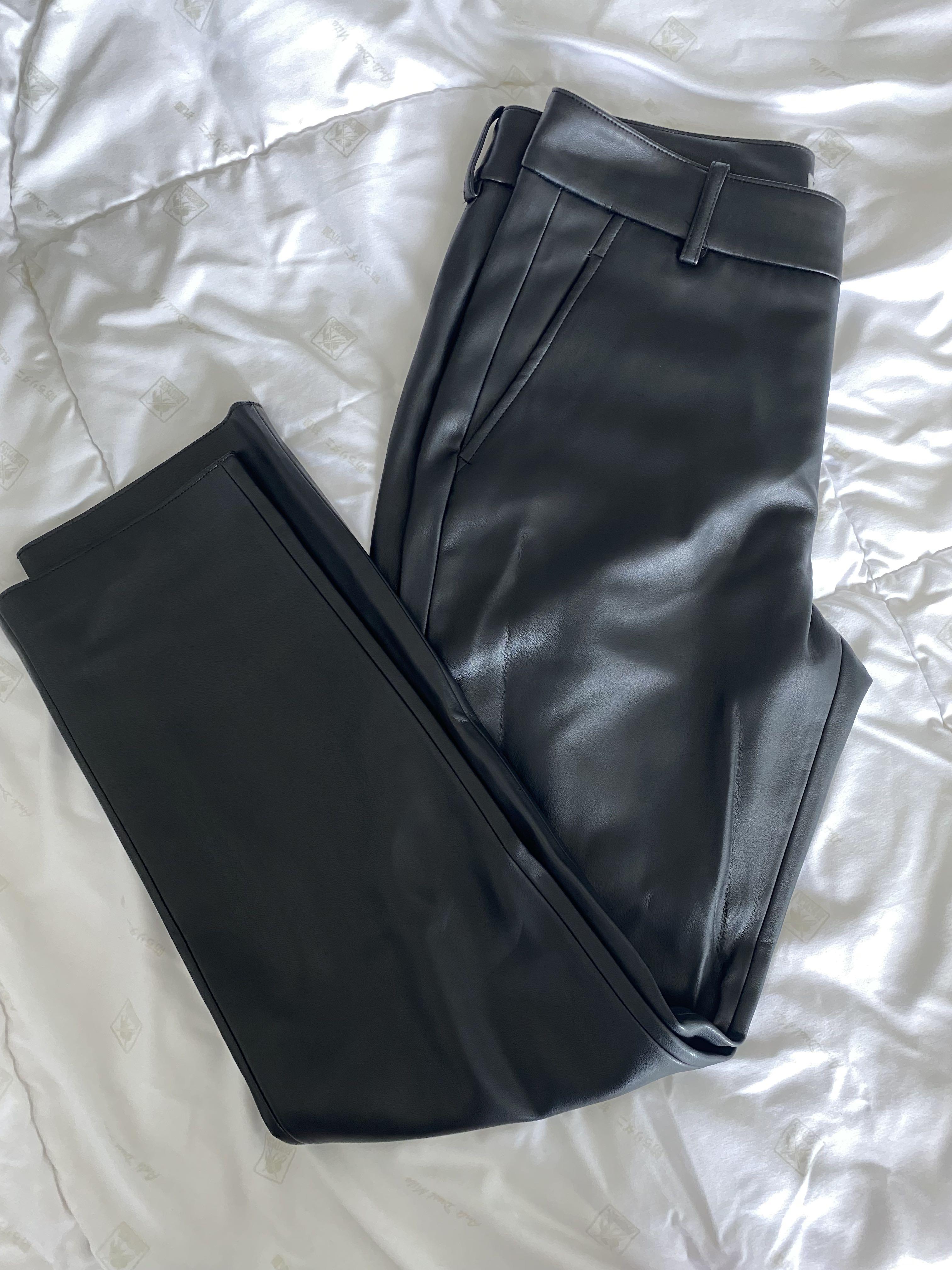 ZARA PU leather pants (skinny fit), Women's Fashion, Bottoms, Jeans u0026  Leggings on Carousell